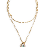 Gold Sole Necklace Aqua