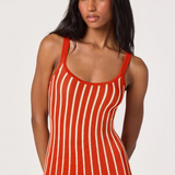 Irecia Sweater Dress Red Stripe