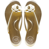 Valentina Flower Flip Flop Gold