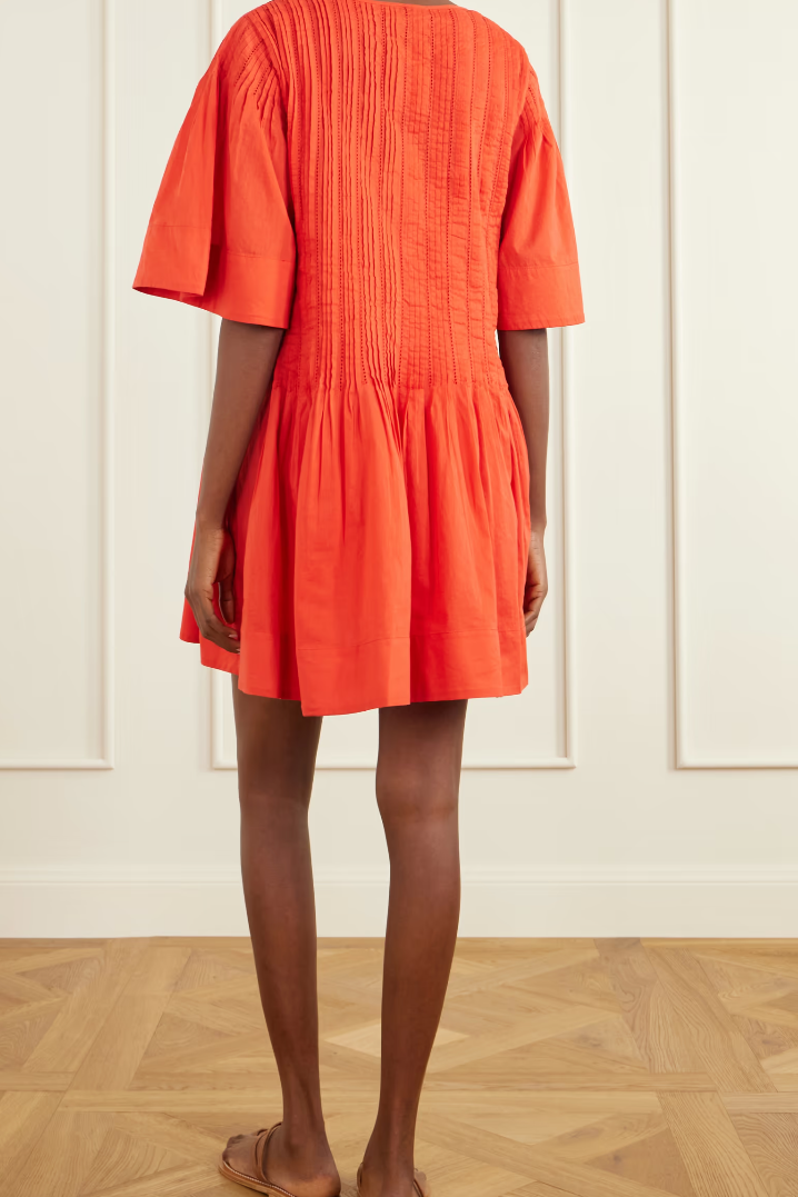 Alberte Solid Mini Dress Red