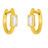 Brynn Baguette Huggies Gold