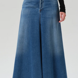 Fluid Denim Maxi Skirt