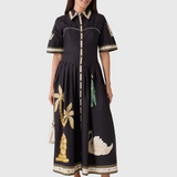 Vintage Souvenirs Black Midi Dress