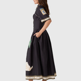 Vintage Souvenirs Black Midi Dress