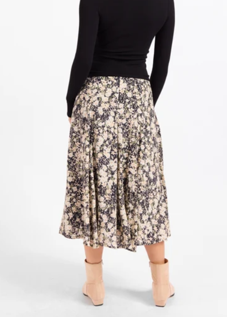 Painted Fields Midi Skirt