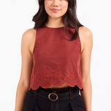 Tea Garden Scallop Hem Top