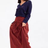 Tea Garden Gathered Midi Skirt