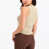 Ronan Mock Neck Ruched Knit Tank