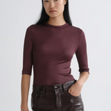 Saige Tee Dark Brown Burgundy