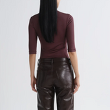 Saige Tee Dark Brown Burgundy