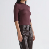 Saige Tee Dark Brown Burgundy