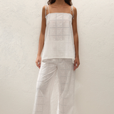 Mora Top Handkerchief Broderie White