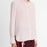 Slim Fitted Button Down Blouse Ballet Pink