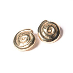 Spiral Shell Earrings Brass