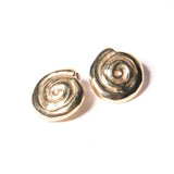 Spiral Shell Earrings Brass