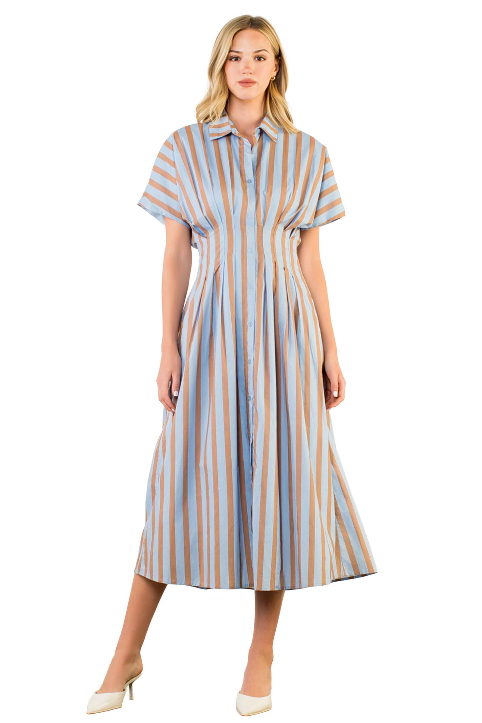 Striped Button Up Maxi Dress
