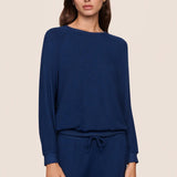 Cozy Time Crew Neck Pullover Navy