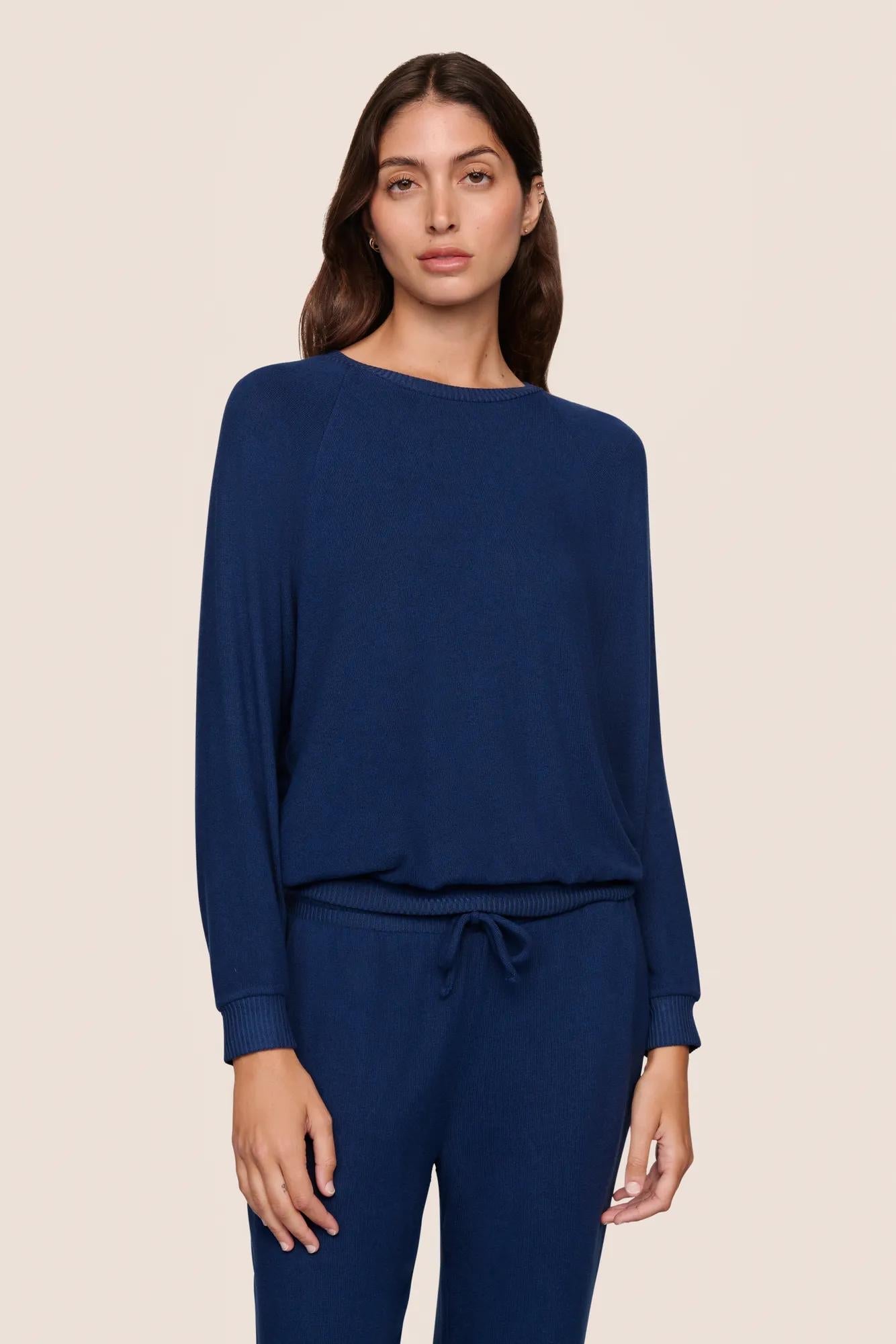 Cozy Time Crew Neck Pullover Navy