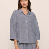 Linen Blend Relaxed Quarter Sleeve Top