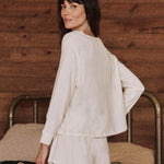 The Crop Sleep Henley Washed White