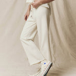 Wide Leg Cropped Sweatpant Washed White