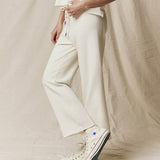 Wide Leg Cropped Sweatpant Washed White