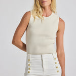 Ariana Muscle Ribbed Sweater Tank Ivory