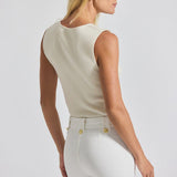 Ariana Muscle Ribbed Sweater Tank Ivory