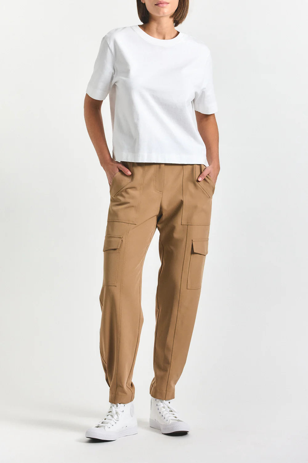 Elian Tropical Stretch Suiting Trouser Camel