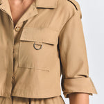 Janine Poly Cotton Poplin Trench Dress Camel