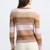 Thibeaut Plaited Stripe Cardigan Spice Multi