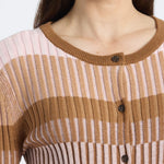 Thibeaut Plaited Stripe Cardigan Spice Multi