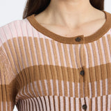 Thibeaut Plaited Stripe Cardigan Spice Multi