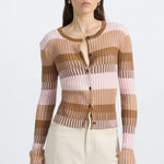 Thibeaut Plaited Stripe Cardigan Spice Multi