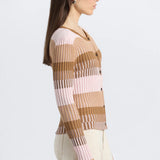 Thibeaut Plaited Stripe Cardigan Spice Multi