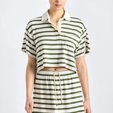 Melina Striped Terry Jersey Pull On Mini Skirt