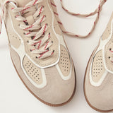Rife Grain Cream Leather Sneakers