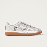 Rife Shimmer Silver Cream Leather Sneakers