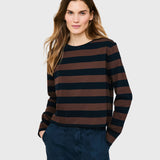 The Venice Long Sleeve Coffee/Navy