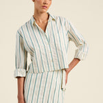 Nessa Shirt Verde Stripes