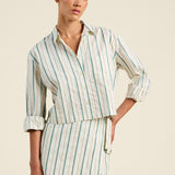 Nessa Shirt Verde Stripes