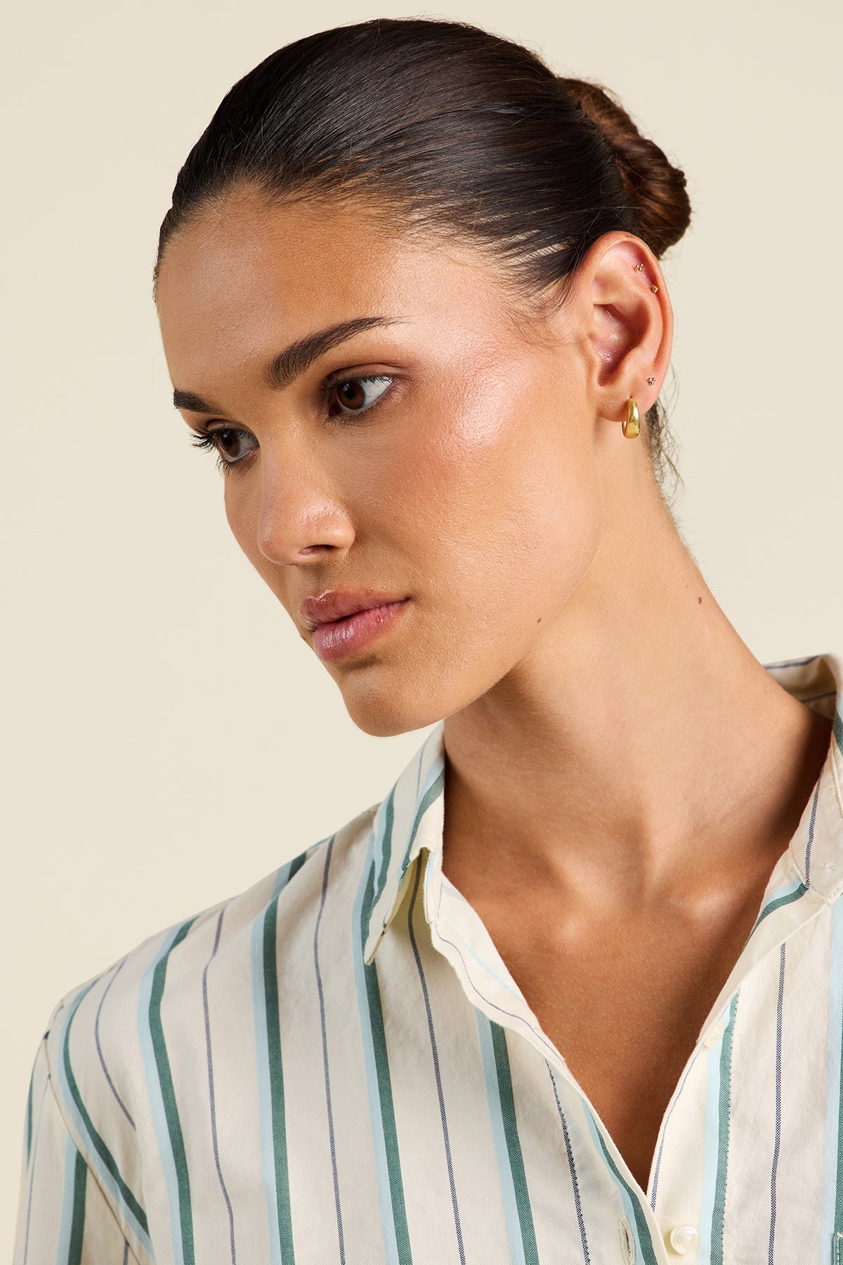 Nessa Shirt Verde Stripes