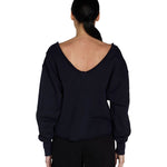 Les Tien Veronica Double V Roll Neck Navy