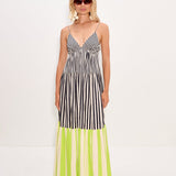 Romi Poplin Dress Black/Cream/Lime Multi