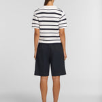 Accordian Shirt Navy/ Ivory Stripe