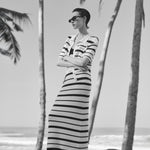 Accordian Shirt Navy/ Ivory Stripe