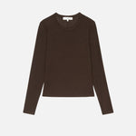 The Long Sleeve Rib Crew Coffee Brown