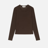 The Long Sleeve Rib Crew Coffee Brown