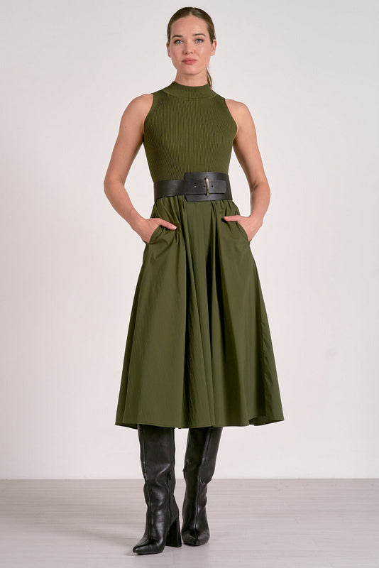 Sleeveless Midi Dress Pine