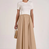 Duo Maxi Dress White Tan